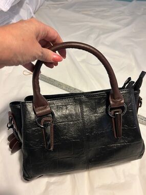 Chic Black and Brown Women's handbag faux leather- Brand New Never Used !